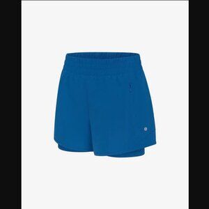 LAYER8 Womens Circuit Shorts 2.0 Athletic Shorts w/Bike Liner Bright Blue